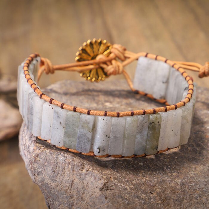 Bracelet Labradorite en Cuir – Luminis | Protection et Intuition Bracelet pierre naturelle 11