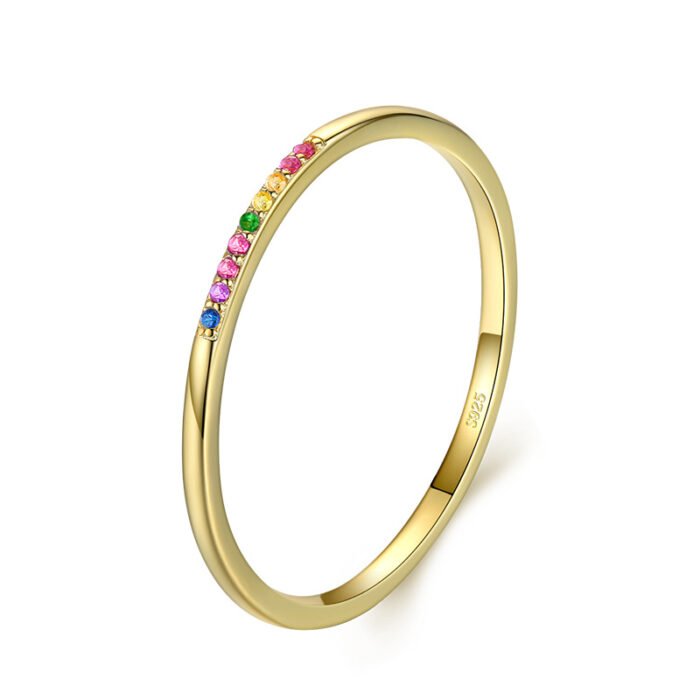 Bague Multicolore en Métal Doré – Harmonia | Équilibre Émotionnel Bague Pierre naturelle 8