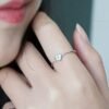 Bague aigue marine coeur Bague Pierre naturelle 17