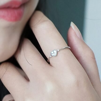 Bague aigue marine coeur Bague Pierre naturelle 3