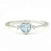 Bague aigue marine coeur Bague Pierre naturelle 20