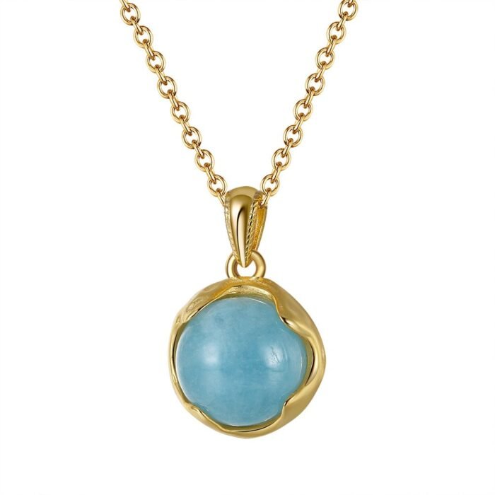 Collier aigue-marine or Collier pierre naturelle 11