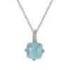 Collier aigue marine plaqué or Collier pierre naturelle 24