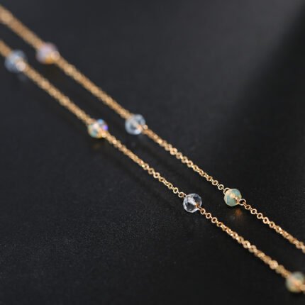 Collier aigue-marine or 14k Collier pierre naturelle 3
