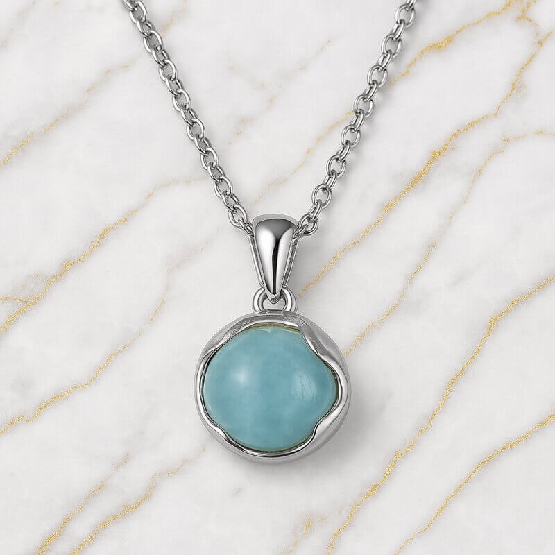 Collier aigue-marine argent Collier pierre naturelle