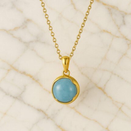 Collier aigue-marine or Collier pierre naturelle