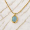 Collier aigue-marine or vintage Collier pierre naturelle 15