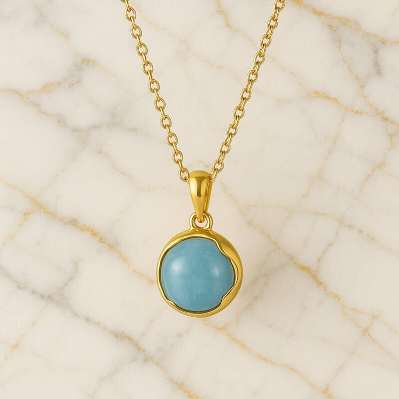 Collier aigue-marine or Collier pierre naturelle