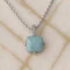 Collier aigue marine plaqué or Collier pierre naturelle 19