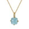 Collier aigue marine plaqué or Collier pierre naturelle 25