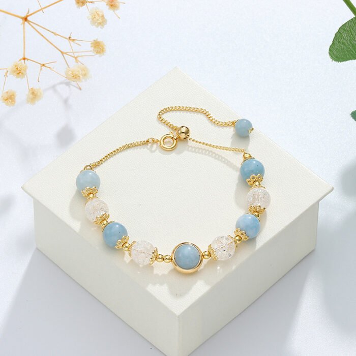 Bracelet Aigue Marine en Cristal – Floréal | Apaisement et Sérénité Bracelet pierre naturelle 10
