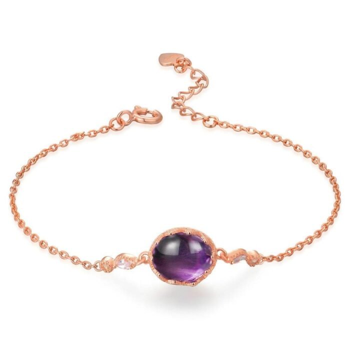 Bracelet Améthyste en Or Rose – Harmonia | Apaisement et Sérénité Bracelet pierre naturelle 11
