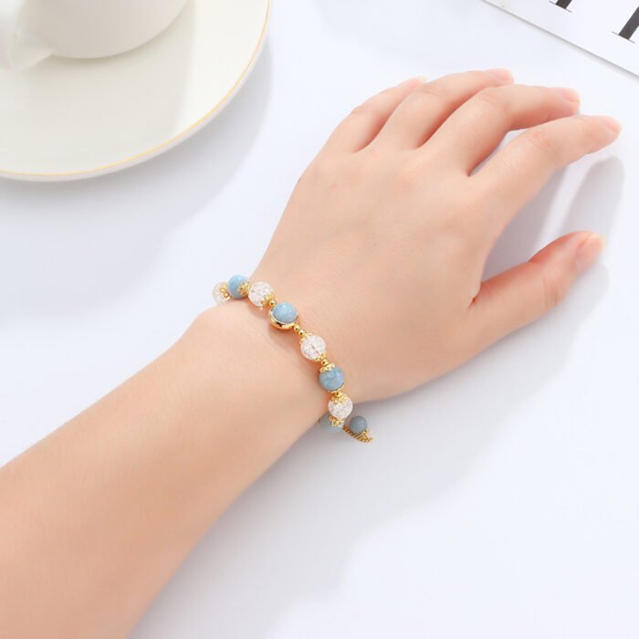 Bracelet Aigue Marine en Cristal – Floréal | Apaisement et Sérénité Bracelet pierre naturelle 11