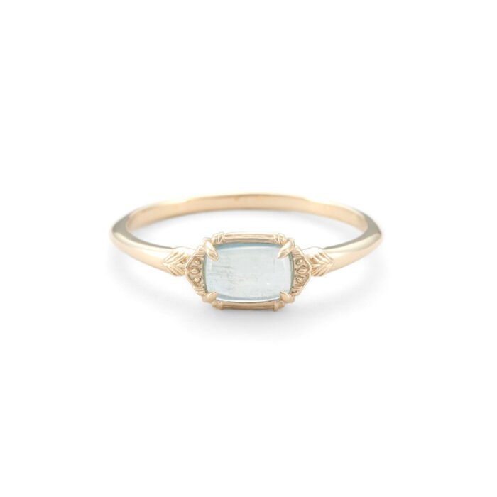 Bague Aigue Marine en Argent Sterling – Lueur Céleste | Apaisement émotionnel Bague Pierre naturelle 14