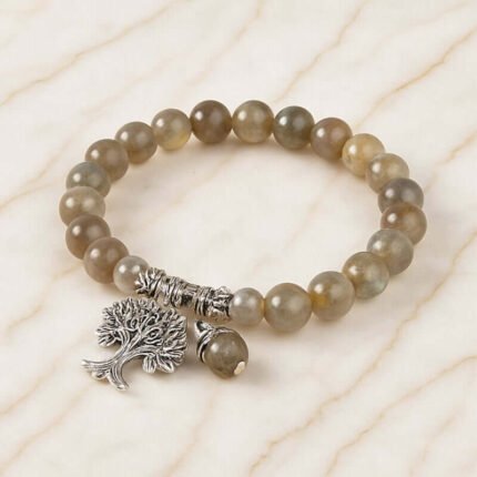 Bracelet Labradorite Cœur en Métal Argenté – Luminéa | Protection et Intuition Bracelet pierre naturelle 24
