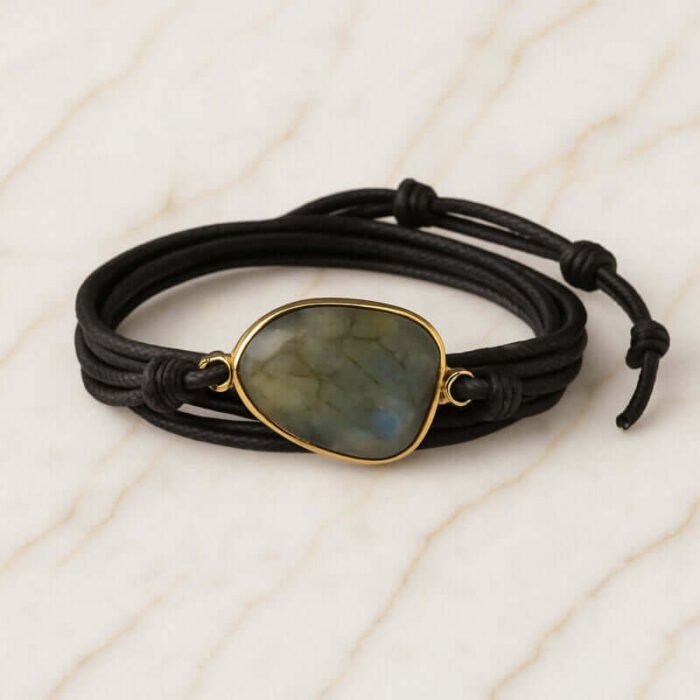 Bracelet Labradorite en Cuir – Lueur Céleste | Protection et Intuition Bracelet pierre naturelle 10