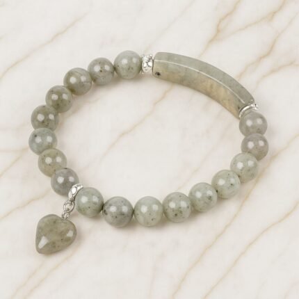 Bracelet Labradorite Cœur en Perles – Luminéa | Protection et Intuition Bracelet pierre naturelle