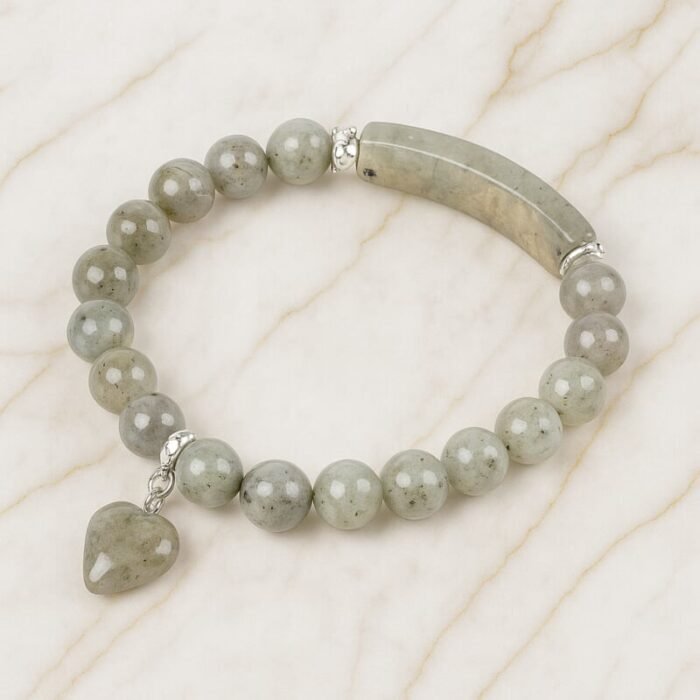 Bracelet Labradorite Cœur en Perles – Luminéa | Protection et Intuition Bracelet pierre naturelle 8
