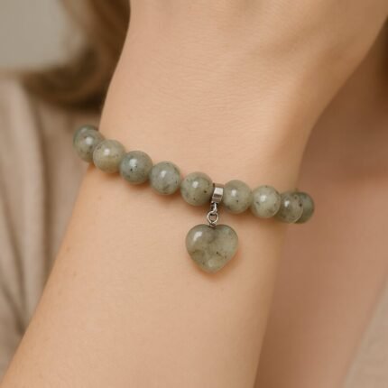 Bracelet Labradorite Cœur en Perles – Luminéa | Protection et Intuition Bracelet pierre naturelle 3