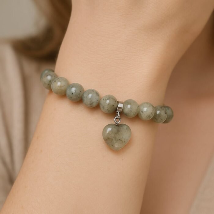 Bracelet Labradorite Cœur en Perles – Luminéa | Protection et Intuition Bracelet pierre naturelle 9