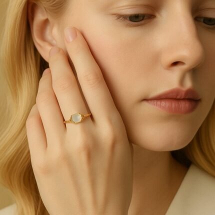 Bague Aigue Marine en Argent Sterling – Lueur Céleste | Apaisement émotionnel Bague Pierre naturelle 3