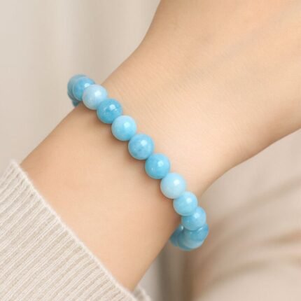 Bracelet Aigue Marine en Pierre Naturelle – Azuréa | Apaisement et Sérénité Bracelet pierre naturelle 3