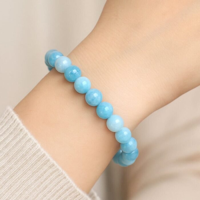 Bracelet Aigue Marine en Pierre Naturelle – Azuréa | Apaisement et Sérénité Bracelet pierre naturelle 9