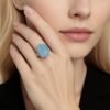 Bague Aigue Marine en Argent 925 – Vague Céleste | Apaisement Émotionnel Bague Pierre naturelle 15