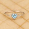 Bague aigue marine coeur Bague Pierre naturelle 16