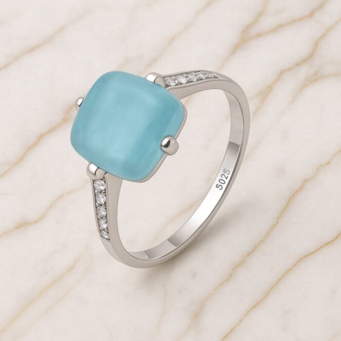 Bague Aigue Marine en Argent Doré – Harmonia | Apaisement et Sérénité Bague Pierre naturelle 13