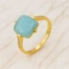 Bague Aigue Marine en Argent Doré – Harmonia | Apaisement et Sérénité Bague Pierre naturelle 15