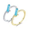 Bague aigue marine & zirconium – Azuréa – Apaisement et Sérénité Bague Pierre naturelle 21
