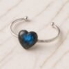 Bracelet Labradorite Cœur en Métal Argenté – Luminéa | Protection et Intuition Bracelet pierre naturelle 16
