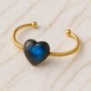 Bracelet Labradorite Cœur en Métal Argenté – Luminéa | Protection et Intuition Bracelet pierre naturelle 18