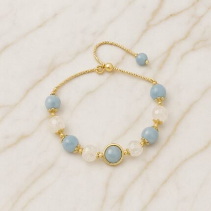 Bracelet Aigue Marine en Cristal – Floréal | Apaisement et Sérénité Bracelet pierre naturelle